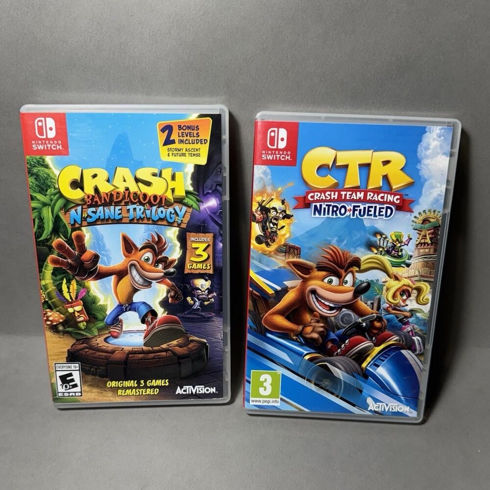 Crash Bandicoot NSane Trilogy & CTR Crash Team Racing Nitro Fueled Switch Bundle